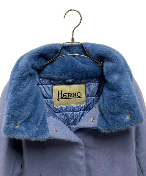 HERNO（ヘルノ）HERNO (ヘルノ) ショートスタンドカラーコート ブルー サイズ:42の古着・服飾アイテム