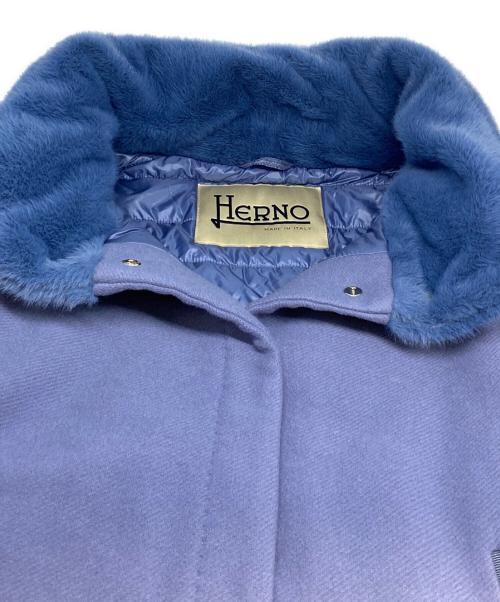 HERNO（ヘルノ）HERNO (ヘルノ) ショートスタンドカラーコート ブルー サイズ:42の古着・服飾アイテム