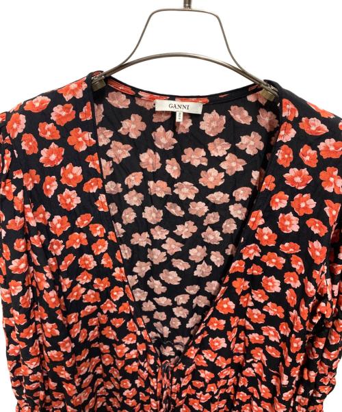 GANNI（ガニー）GANNI (ガニー) 花柄ワンピース レッド サイズ:36の古着・服飾アイテム