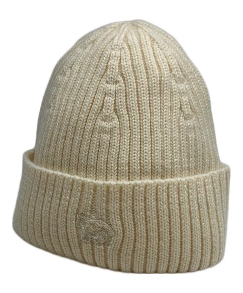 maison kitsune（メゾンキツネ）maison kitsune (メゾンキツネ) ニットキャップ ホワイト サイズ:56-58cmの古着・服飾アイテム