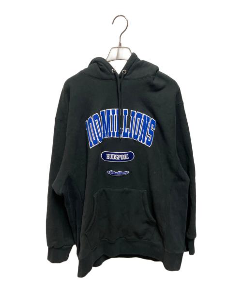 BUDSPOOL（バッズプール）BUDSPOOL (バッズプール) 100 MILLION パーカー ブラック サイズ:XLの古着・服飾アイテム