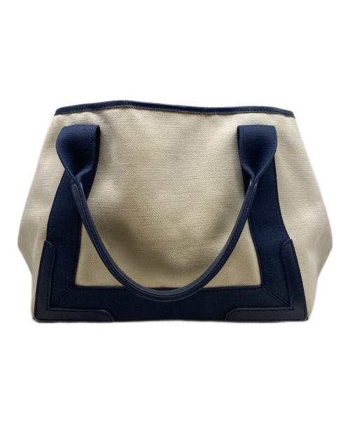 BALENCIAGA（バレンシアガ）BALENCIAGA (バレンシアガ) カバスキャンバストートバッグ ホワイト×ネイビーの古着・服飾アイテム