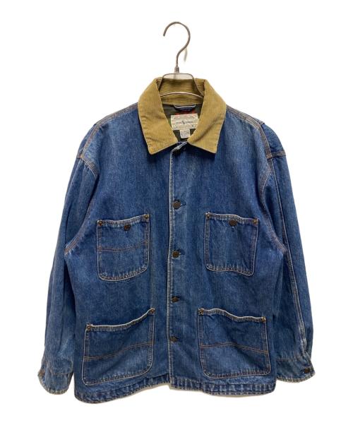 POLO RALPH LAUREN（ポロ・ラルフローレン）POLO RALPH LAUREN (ポロ・ラルフローレン) 80～90's ネイティブブランケットカバーオール 白タグ シンガポール製 インディゴ サイズ:Ｍの古着・服飾アイテム