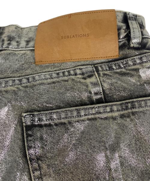 SUBLATIONS（サブレーションズ）SUBLATIONS (サブレーションズ) WIDE SEAM DENIM BAGGY PANTS .11 シルバー サイズ:2の古着・服飾アイテム