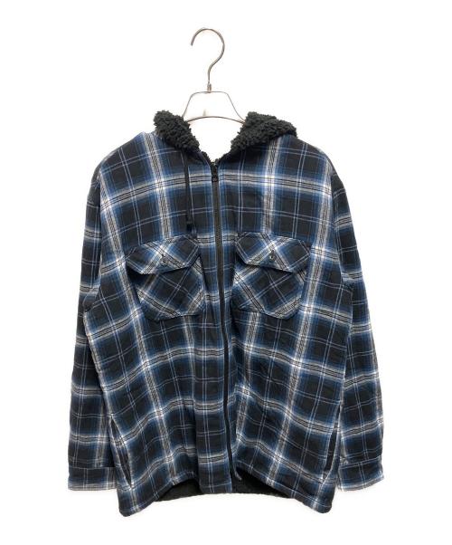 SUPREME（シュプリーム）SUPREME (シュプリーム) 25FW Lined Zip Up Hooded Flannel Shirt ブルー サイズ:Ｓの古着・服飾アイテム