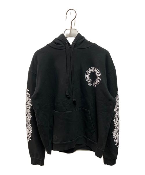 CHROME HEARTS（クロムハーツ）CHROME HEARTS (クロムハーツ) フローラルクロスホースシューパーカー ブラック サイズ:Sの古着・服飾アイテム