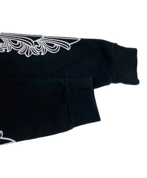 CHROME HEARTS（クロムハーツ）CHROME HEARTS (クロムハーツ) フローラルクロスホースシューパーカー ブラック サイズ:Sの古着・服飾アイテム