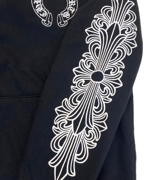 CHROME HEARTS（クロムハーツ）CHROME HEARTS (クロムハーツ) フローラルクロスホースシューパーカー ブラック サイズ:Sの古着・服飾アイテム