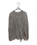 ANCELLMアンセルム）の古着「EMBROIDERY DYED LS」｜グレー