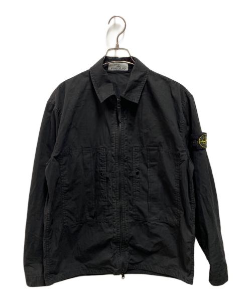 STONE ISLAND（ストーンアイランド）STONE ISLAND (ストーンアイランド) 26SS ジップアップ オーバーシャツ ブラック サイズ:Ｓの古着・服飾アイテム