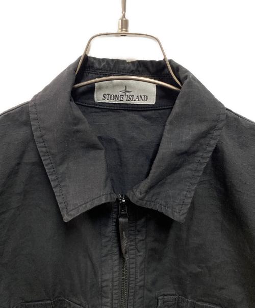 STONE ISLAND（ストーンアイランド）STONE ISLAND (ストーンアイランド) 26SS ジップアップ オーバーシャツ ブラック サイズ:Ｓの古着・服飾アイテム