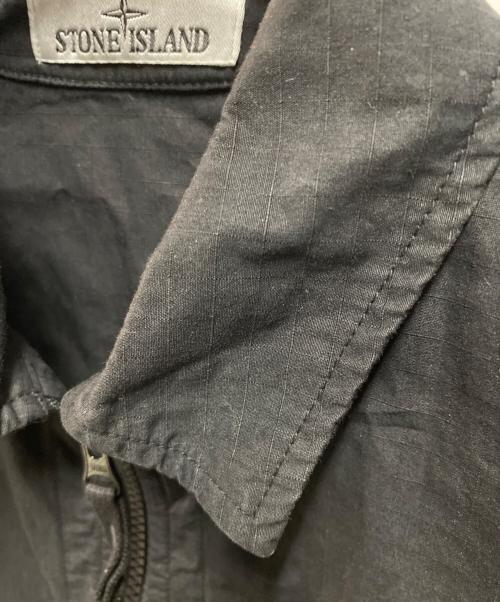 STONE ISLAND（ストーンアイランド）STONE ISLAND (ストーンアイランド) 26SS ジップアップ オーバーシャツ ブラック サイズ:Ｓの古着・服飾アイテム