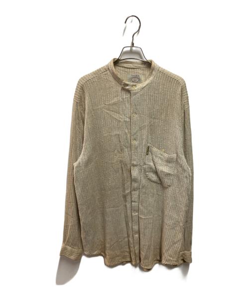 ARMANI JEANS（アルマーニジーンズ）ARMANI JEANS (アルマーニジーンズ) 90's バンドカラーシャツ イタリア製 ベージュ サイズ:Ｓの古着・服飾アイテム
