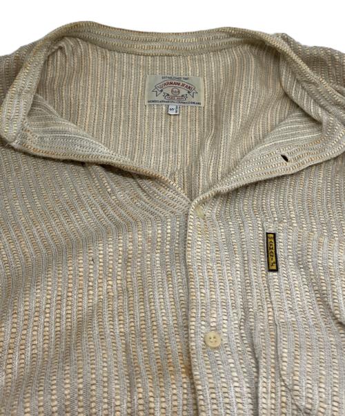 ARMANI JEANS（アルマーニジーンズ）ARMANI JEANS (アルマーニジーンズ) 90's バンドカラーシャツ イタリア製 ベージュ サイズ:Ｓの古着・服飾アイテム
