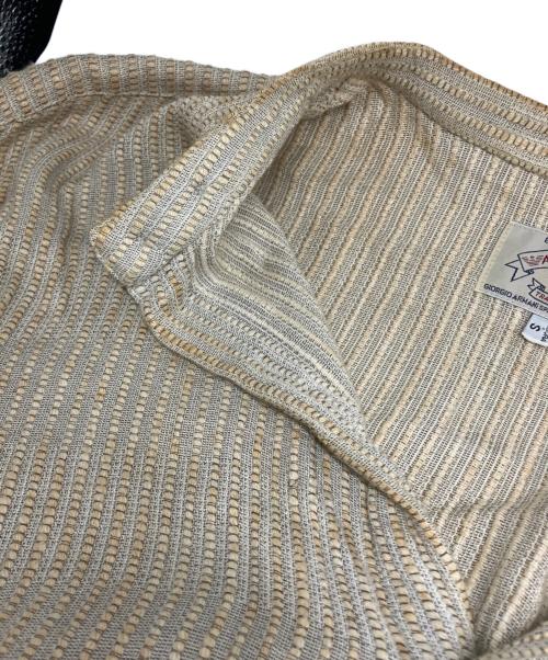 ARMANI JEANS（アルマーニジーンズ）ARMANI JEANS (アルマーニジーンズ) 90's バンドカラーシャツ イタリア製 ベージュ サイズ:Ｓの古着・服飾アイテム