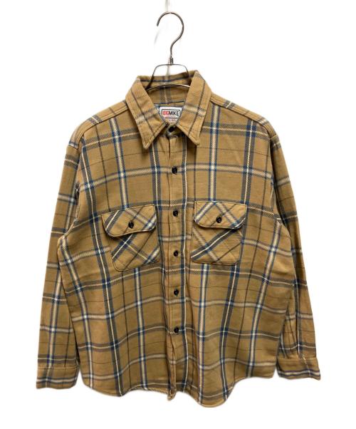 BIG MIKE（ビックマイク）BIG MIKE (ビックマイク) 80sヘビーネルシャツ ベージュ サイズ:Lの古着・服飾アイテム