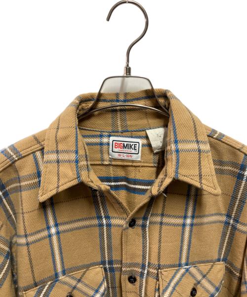 BIG MIKE（ビックマイク）BIG MIKE (ビックマイク) 80sヘビーネルシャツ ベージュ サイズ:Lの古着・服飾アイテム