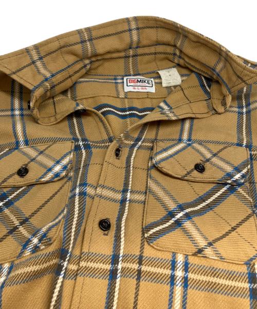 BIG MIKE（ビックマイク）BIG MIKE (ビックマイク) 80sヘビーネルシャツ ベージュ サイズ:Lの古着・服飾アイテム