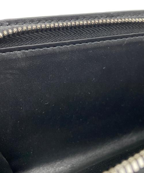 BOTTEGA VENETA（ボッテガベネタ）BOTTEGA VENETA (ボッテガベネタ) イントレチャート ミディアム 二つ折りLファスナーウォレット ブラックの古着・服飾アイテム