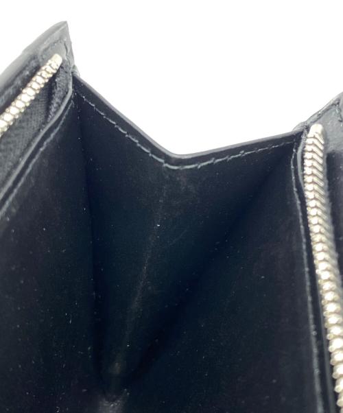 BOTTEGA VENETA（ボッテガベネタ）BOTTEGA VENETA (ボッテガベネタ) イントレチャート ミディアム 二つ折りLファスナーウォレット ブラックの古着・服飾アイテム