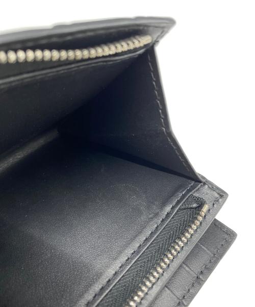 BOTTEGA VENETA（ボッテガベネタ）BOTTEGA VENETA (ボッテガベネタ) イントレチャート ミディアム 二つ折りLファスナーウォレット ブラックの古着・服飾アイテム