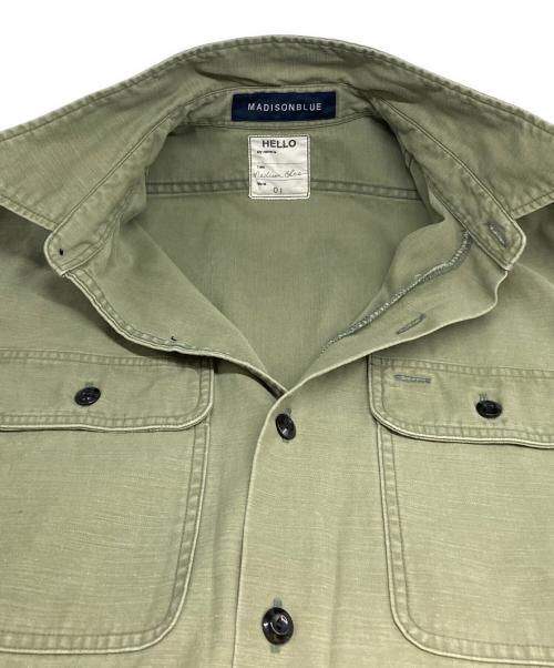 MADISON BLUE（マディソンブルー）MADISON BLUE (マディソンブルー) HAMPTON BACK SATIN SHIRT グリーン サイズ:01の古着・服飾アイテム