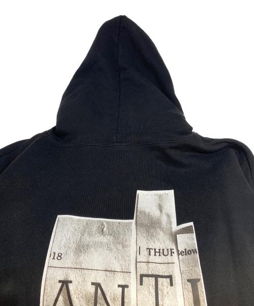anti social social CLUB（アンチソーシャルソーシャルクラブ）anti social social CLUB (アンチソーシャルソーシャルクラブ) FRAGMENT DESIGN (フラグメントデザイン) パーカー ブラック サイズ:ＸＬの古着・服飾アイテム