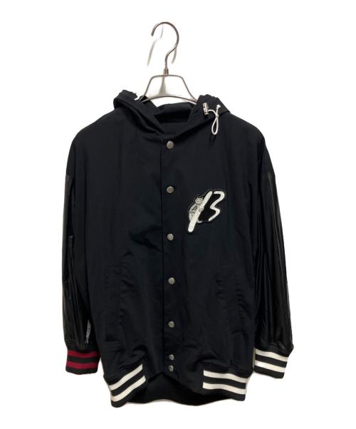 B（ビー）B (ビー) メリルハイテンション×タフタスフーデッドスタジャン ブラック サイズ:9の古着・服飾アイテム