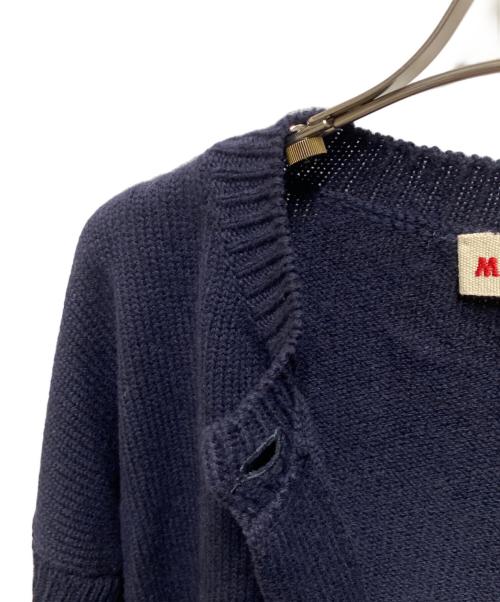 MARNI（マルニ）MARNI (マルニ) ロゴジャガードキモノスリーブニットカーディガン ネイビー サイズ:40の古着・服飾アイテム