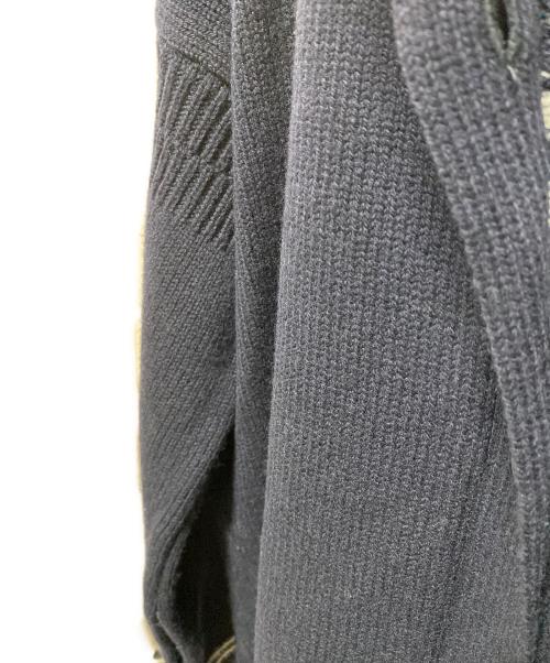MARNI（マルニ）MARNI (マルニ) ロゴジャガードキモノスリーブニットカーディガン ネイビー サイズ:40の古着・服飾アイテム