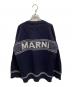 MARNI (マルニ) ロゴジャガードキモノスリーブニットカーディガン ネイビー サイズ:40：20000円