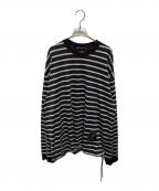 Mastermind JAPANマスターマインド ジャパン）の古着「Fine Gauge Stripe Long Sleeve T-Shirt」｜ブラック