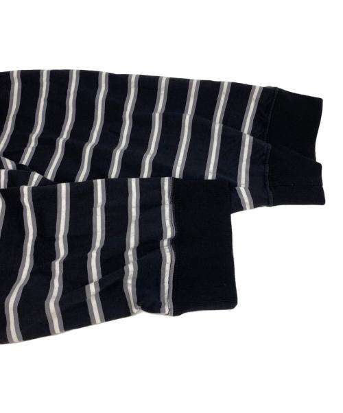 Mastermind JAPAN（マスターマインド ジャパン）Mastermind JAPAN (マスターマインド ジャパン) Fine Gauge Stripe Long Sleeve T-Shirt ブラック サイズ:Ｌの古着・服飾アイテム