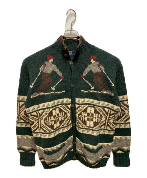 POLO RALPH LAUREN（ポロ・ラルフローレン）POLO RALPH LAUREN (ポロ・ラルフローレン) スキー柄カウチンニット グリーン サイズ:Ｍの古着・服飾アイテム