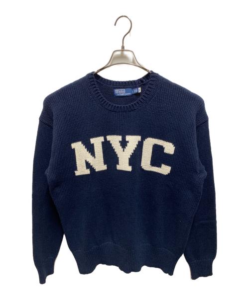 POLO RALPH LAUREN（ポロ・ラルフローレン）POLO RALPH LAUREN (ポロ・ラルフローレン) NYCクルーネックセーター ネイビー サイズ:Ｌの古着・服飾アイテム