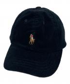 POLO RALPH LAURENポロ・ラルフローレン）の古着「コーデュロイキャップ」｜ブラック