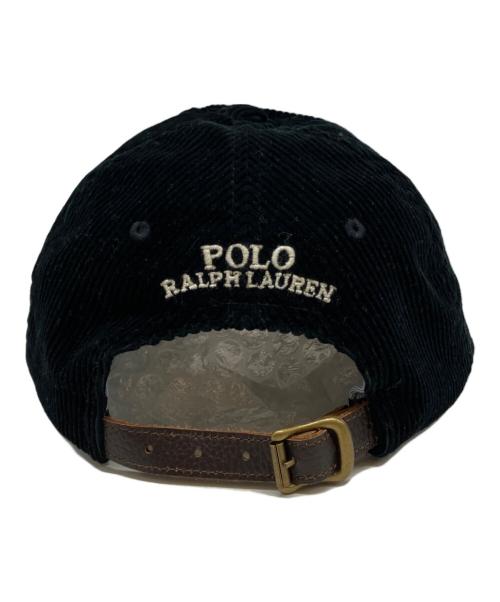 POLO RALPH LAUREN（ポロ・ラルフローレン）POLO RALPH LAUREN (ポロ・ラルフローレン) コーデュロイキャップ ブラックの古着・服飾アイテム