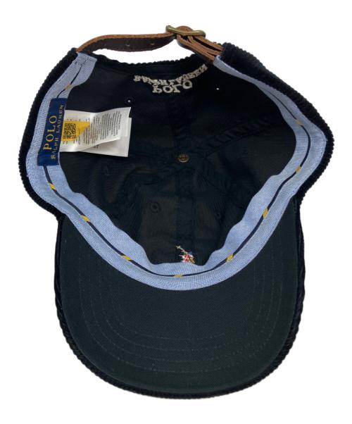 POLO RALPH LAUREN（ポロ・ラルフローレン）POLO RALPH LAUREN (ポロ・ラルフローレン) コーデュロイキャップ ブラックの古着・服飾アイテム