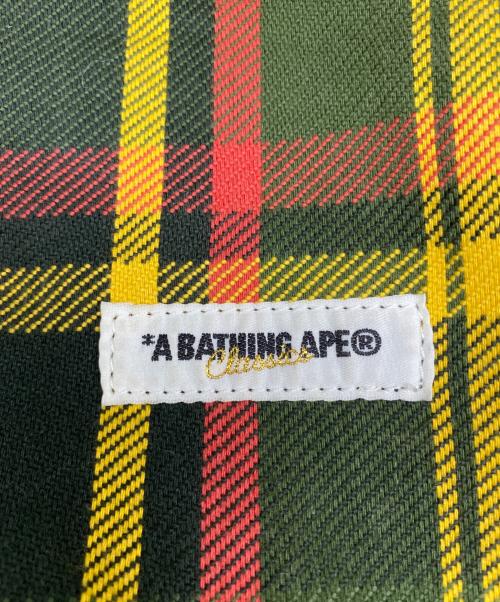 A BATHING APE（アベイシングエイプ）A BATHING APE (アベイシングエイプ) チェック柄ボストンバッグ グリーン×イエローの古着・服飾アイテム
