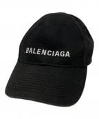 BALENCIAGAバレンシアガ）の古着「ロゴ刺繍キャップ」｜ブラック
