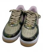 NIKEナイキ）の古着「Air Force 1 Low Retro Patent Camo Pink」｜ベージュ
