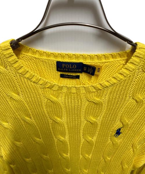 POLO RALPH LAUREN（ポロ・ラルフローレン）POLO RALPH LAUREN (ポロ・ラルフローレン) ケーブルニット イエロー サイズ:XSの古着・服飾アイテム