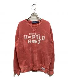 POLO RALPH LAUREN（ポロ・ラルフローレン）の古着「ヴィンテージ加工裏起毛スウェット」｜ピンク