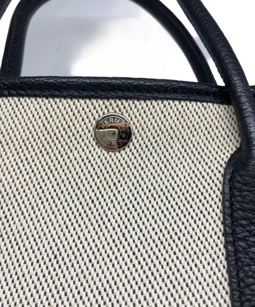 HERMES（エルメス）HERMES (エルメス) ガーデンパーティTPM ハンドバッグ アイボリー×ブラックの古着・服飾アイテム