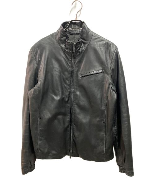 ARMANI COLLEZIONI（アルマーニ コレツィオーニ）ARMANI COLLEZIONI (アルマーニ コレツィオーニ) 00's シングルライダースジャケット ブラック サイズ:48の古着・服飾アイテム