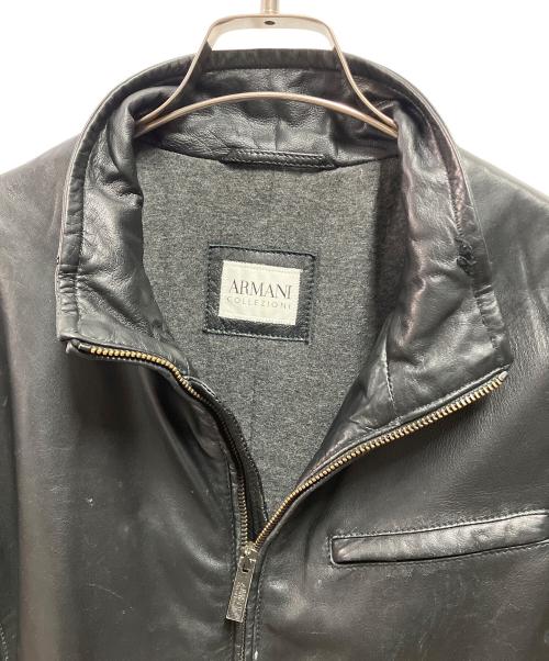ARMANI COLLEZIONI（アルマーニ コレツィオーニ）ARMANI COLLEZIONI (アルマーニ コレツィオーニ) 00's シングルライダースジャケット ブラック サイズ:48の古着・服飾アイテム