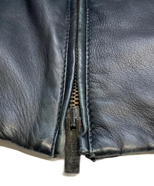 ARMANI COLLEZIONI（アルマーニ コレツィオーニ）ARMANI COLLEZIONI (アルマーニ コレツィオーニ) 00's シングルライダースジャケット ブラック サイズ:48の古着・服飾アイテム