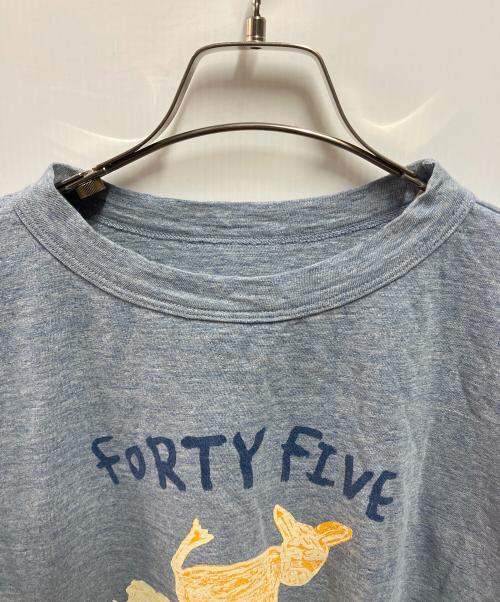 45R（フォーティファイブ・アール）45R (フォーティファイブ・アール) ドンキーカレッジプリントの908長袖Tシャツ インディゴ サイズ:03の古着・服飾アイテム