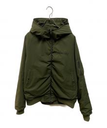 felkod（フィルコッド）の古着「High Neck Hood MA-1 フードジャケット」｜グリーン