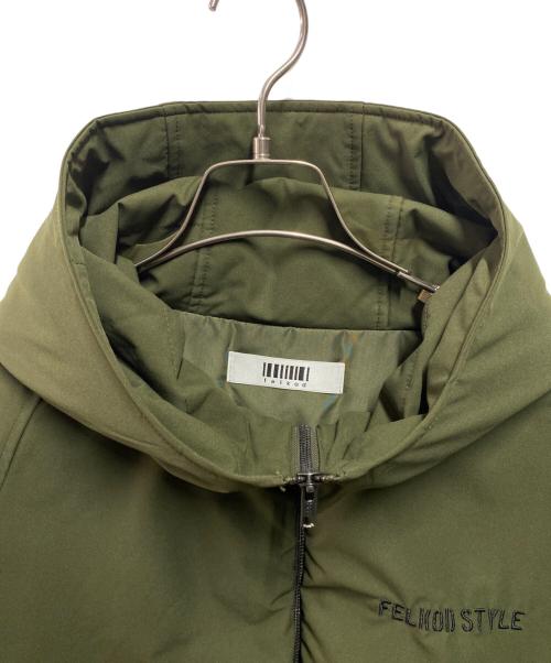 felkod（フィルコッド）felkod (フィルコッド) High Neck Hood MA-1 フードジャケット グリーン サイズ:Lの古着・服飾アイテム